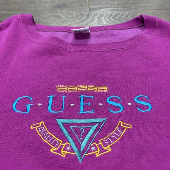 Vintage Embroidered Guess Crewneck Sweatshirt 90s O/S - Picture 3 of 5